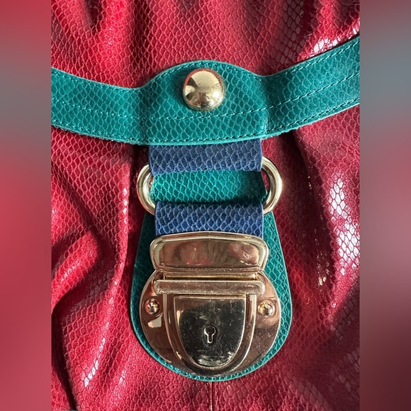 Hype Leather Colorblock leather satchel/shoulder bag - Picture 5 of 7